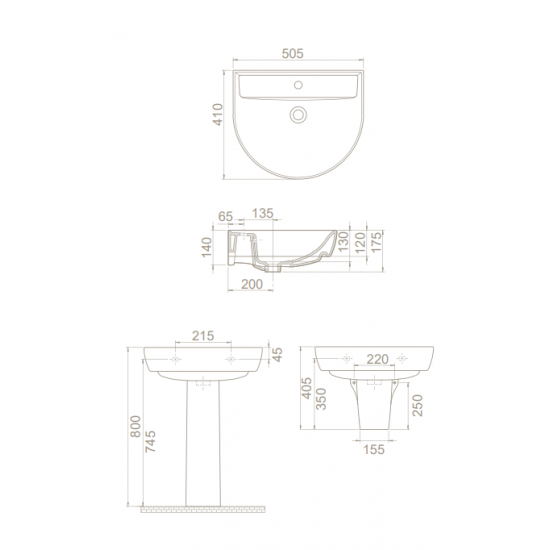 Κρεμαστός Νιπτήρας Πορσελάνης 50x40cm Cerastyle Bella 003200-u Λευκό Κρεμαστός Νιπτήρας Πορσελάνης 50x40cm Cerastyle Bella 003200-u Λευκό